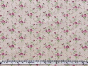 画像1: 小さな薔薇柄　ピンク