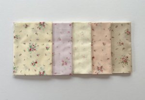 画像1: カットクロス５枚セット　ミニ薔薇