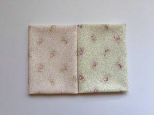画像1: カットクロス２枚セット　ミニバラつぼみ