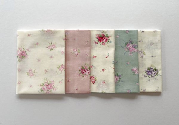 画像1: カットクロス5枚セット ローズジュリア (1)