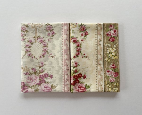 画像1: カットクロス2枚セット　 ローズバスケット＆ボーダー (1)