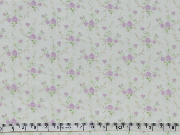 画像1: 小さな薔薇柄　オフホワイト (1)