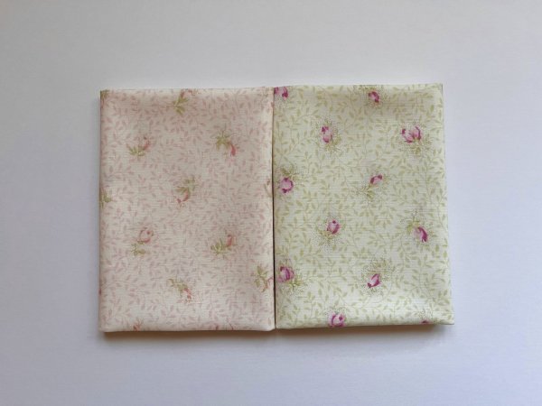 画像1: カットクロス２枚セット　ミニバラつぼみ (1)