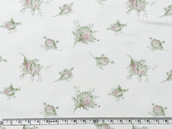 画像1: ローズ柄　オフホワイト (1)