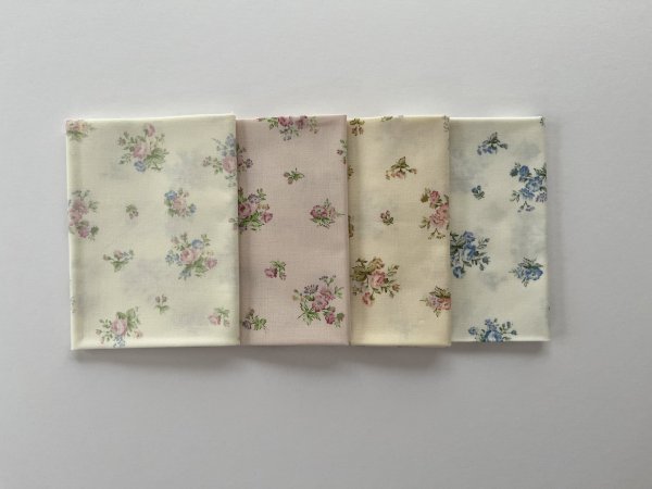 画像1: カットクロス4枚セット　プティローズ (1)